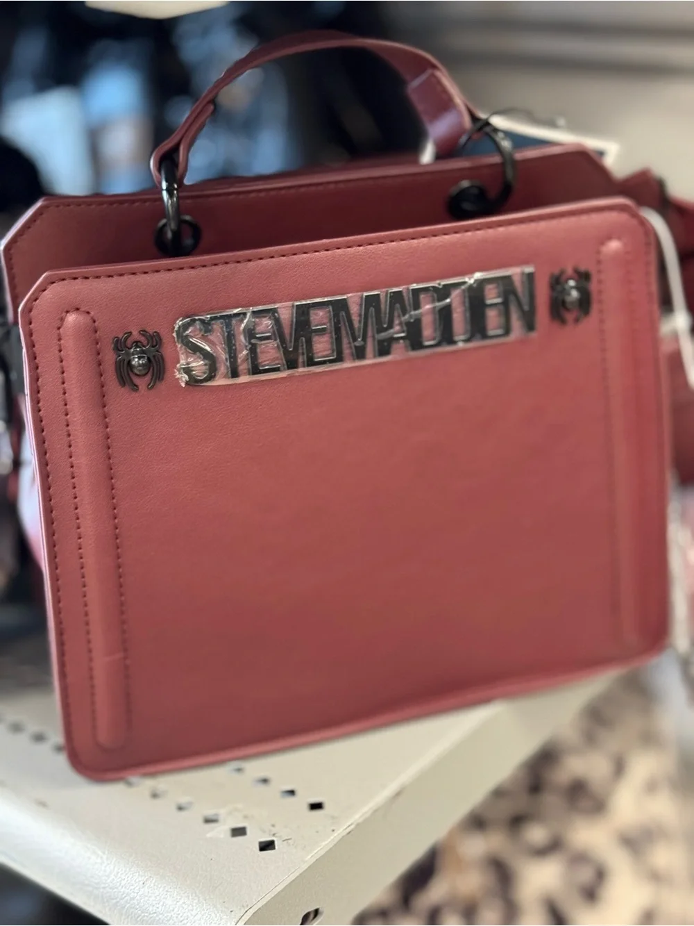 Steve Madden spider Rose-Red Top-Handle Satchel